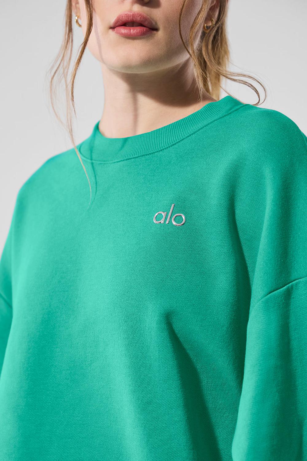 Alo Yoga Accolade Crew Neck Naisten Villapusero Vihreä | Suomi  3652-CFMZO