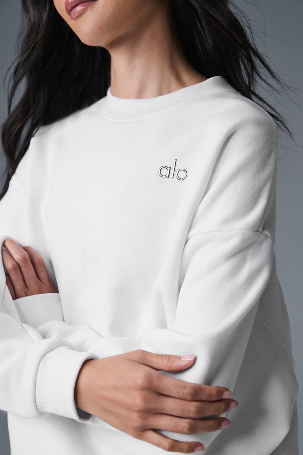 Alo Yoga Accolade Crew Neck Naisten Villapusero Valkoinen | Suomi  7530-NJPBA