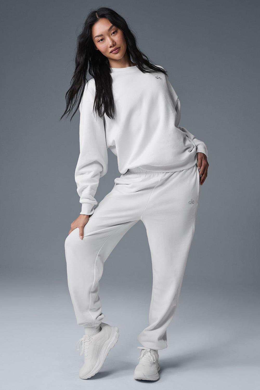 Alo Yoga Accolade Crew Neck Naisten Villapusero Valkoinen | Suomi  7530-NJPBA