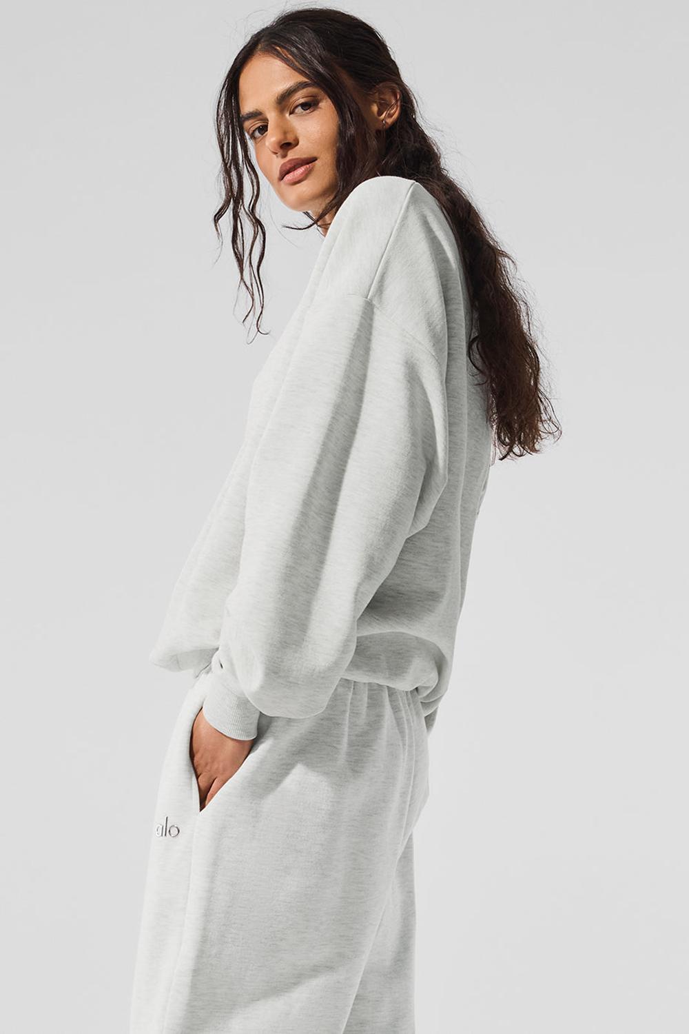 Alo Yoga Accolade Crew Neck Naisten Villapusero Valkoinen | Suomi  2314-OFPKE