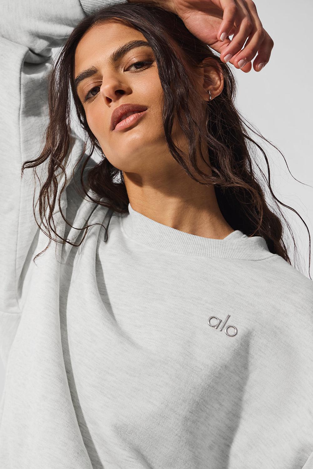Alo Yoga Accolade Crew Neck Naisten Villapusero Valkoinen | Suomi  2314-OFPKE