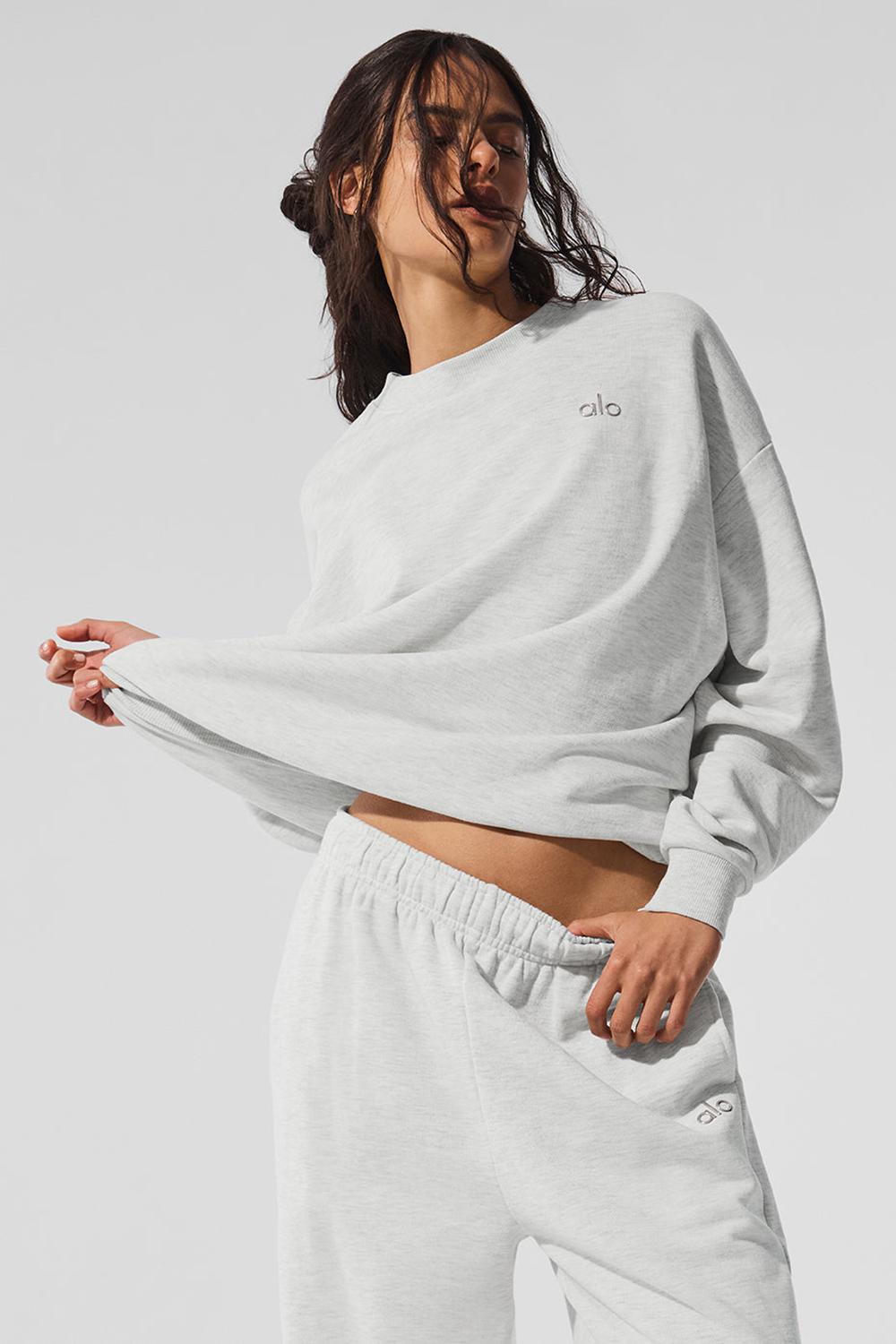 Alo Yoga Accolade Crew Neck Naisten Villapusero Valkoinen | Suomi  2314-OFPKE