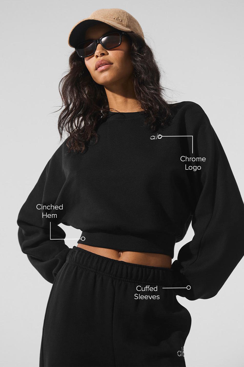Alo Yoga Accolade Crewneck Naisten Leikatut Topit Mustat | Suomi  1947-SOFUR