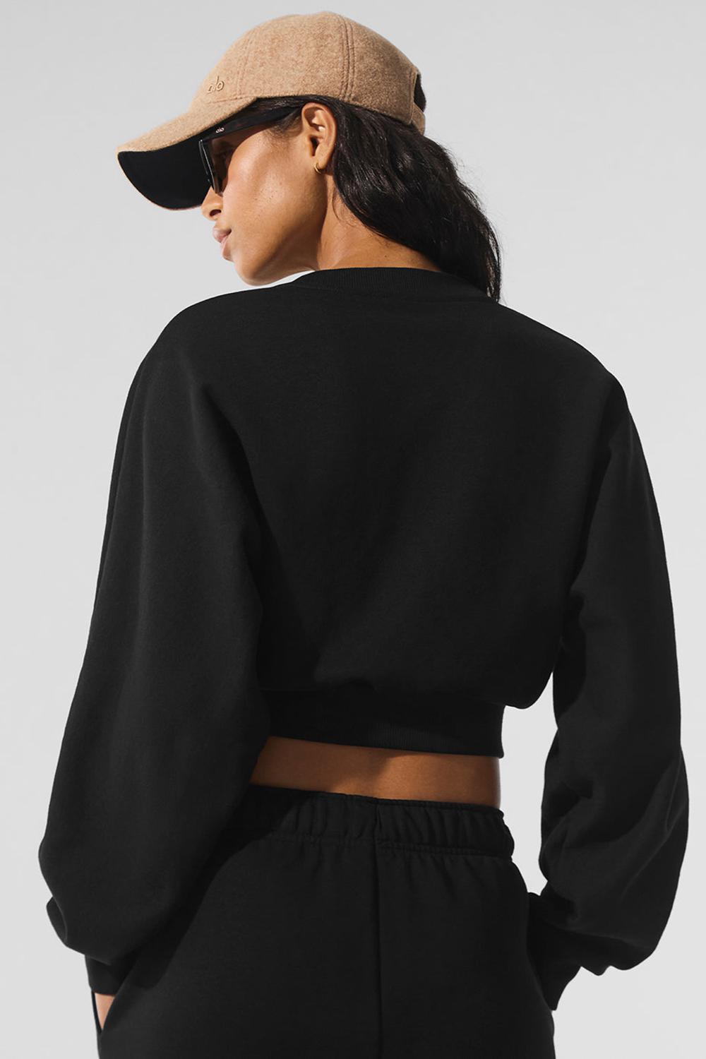 Alo Yoga Accolade Crewneck Naisten Leikatut Topit Mustat | Suomi  1947-SOFUR