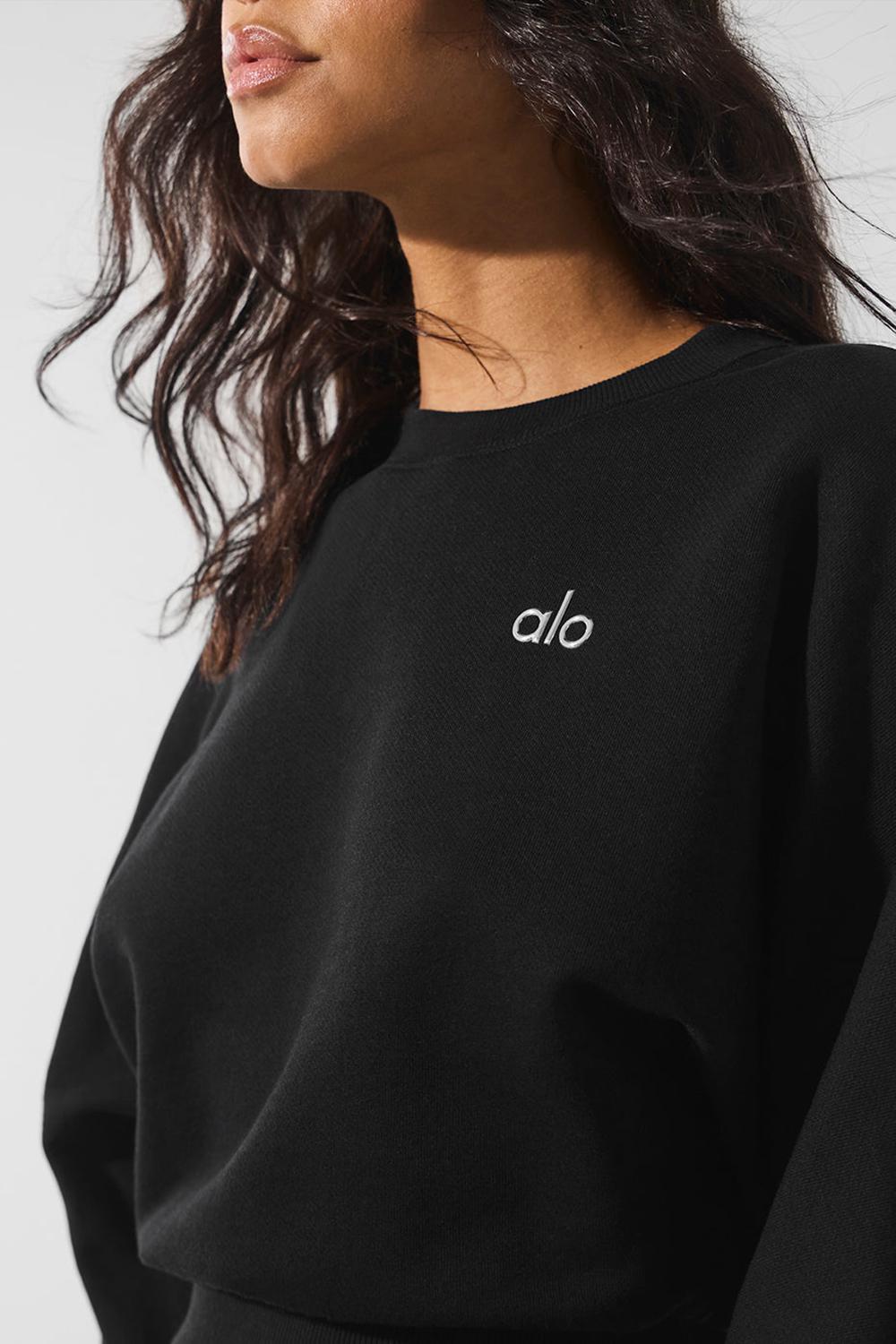 Alo Yoga Accolade Crewneck Naisten Leikatut Topit Mustat | Suomi  1947-SOFUR