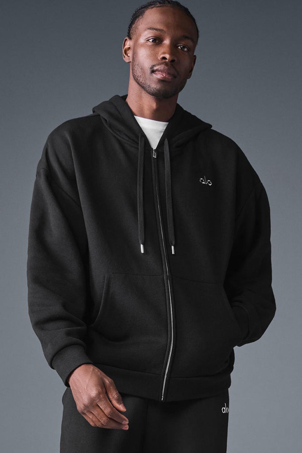 Alo Yoga Accolade Full Zip Miesten Huppari Mustat | Suomi  0281-JOTHU