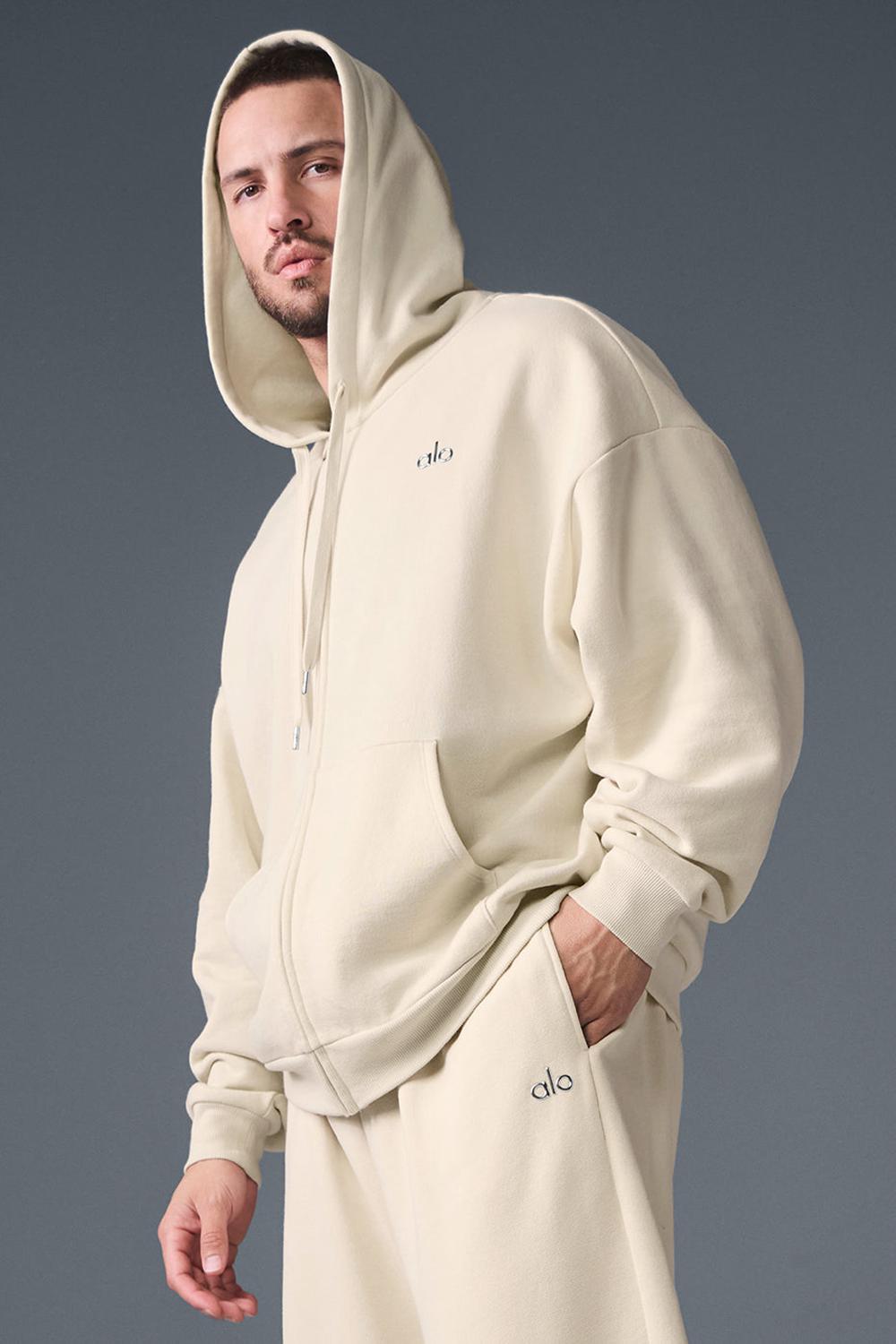Alo Yoga Accolade Full Zip Miesten Huppari Oat Milk | Suomi  9826-XYZDE