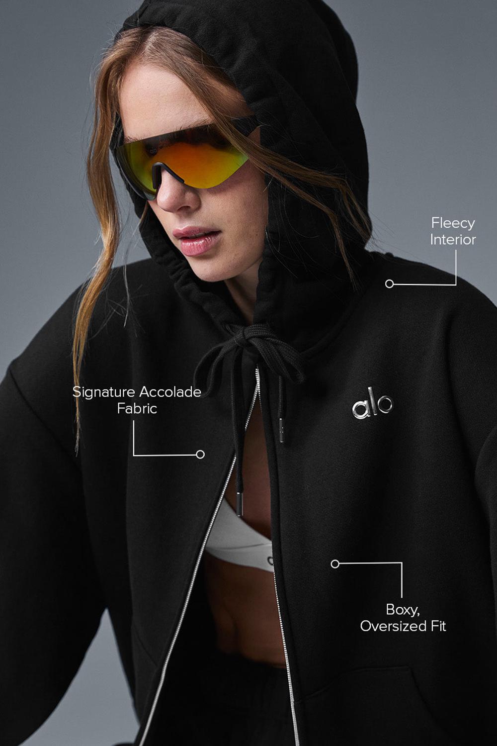 Alo Yoga Accolade Full Zip Naisten Huppari Mustat | Suomi  3058-NEQUF