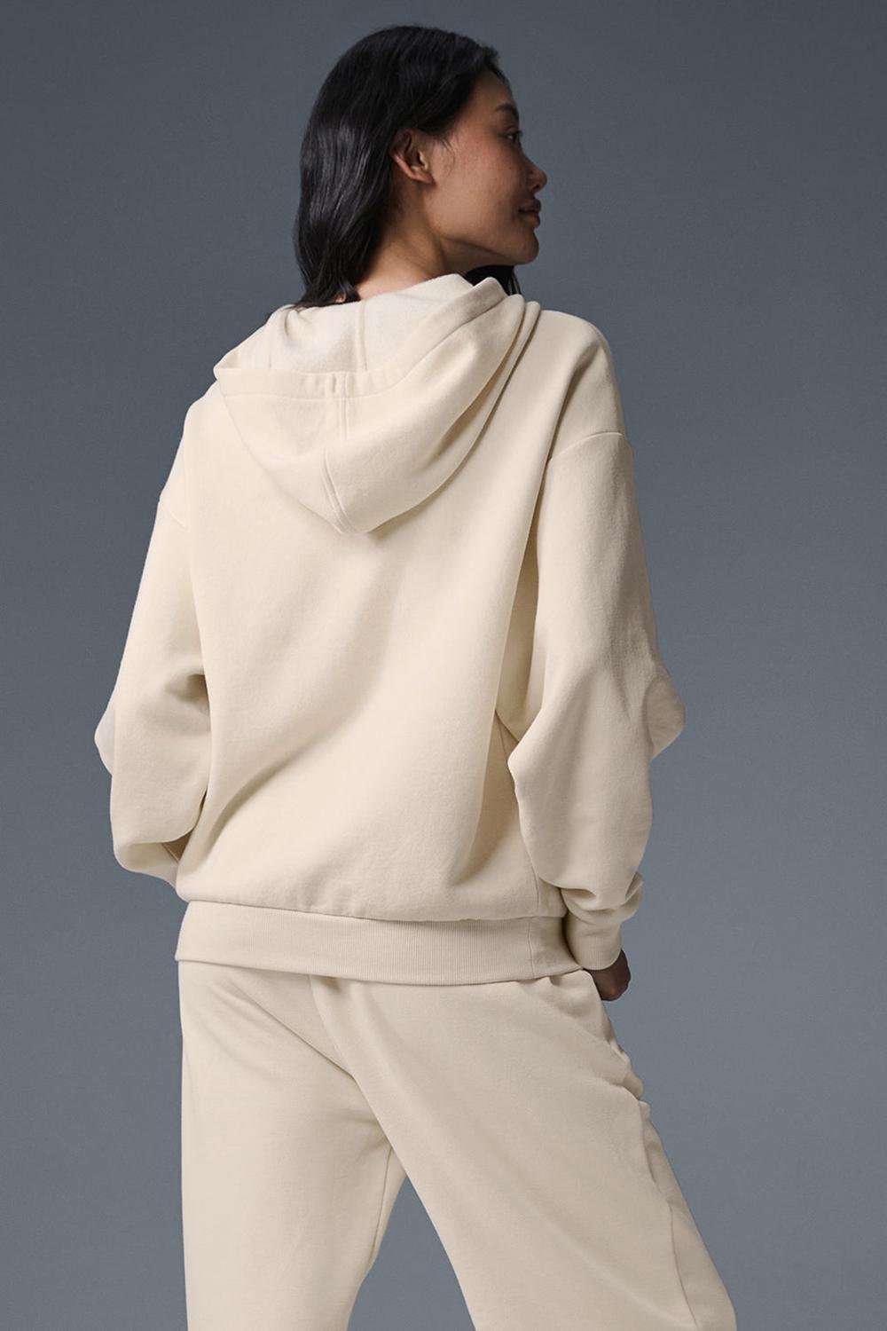 Alo Yoga Accolade Full Zip Naisten Huppari Oat Milk | Suomi  8162-OPJMD