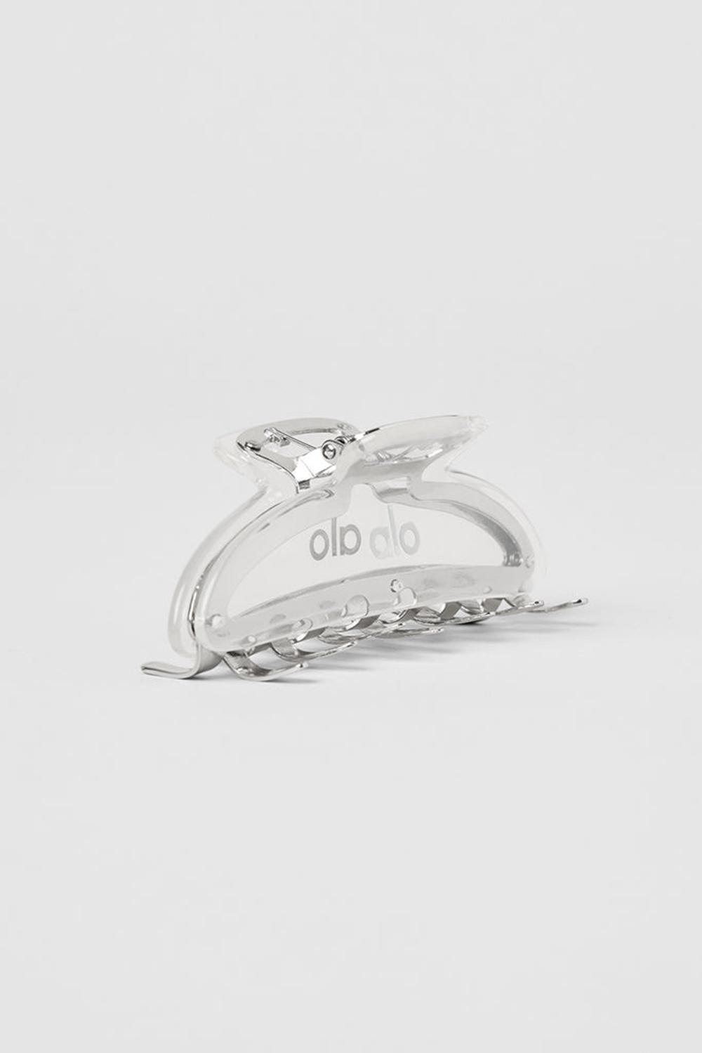 Alo Yoga Acrylic Illusion Claw Clip Naisten Hair Claw Clear Acetate / Chrome | Suomi  9476-UOLMC