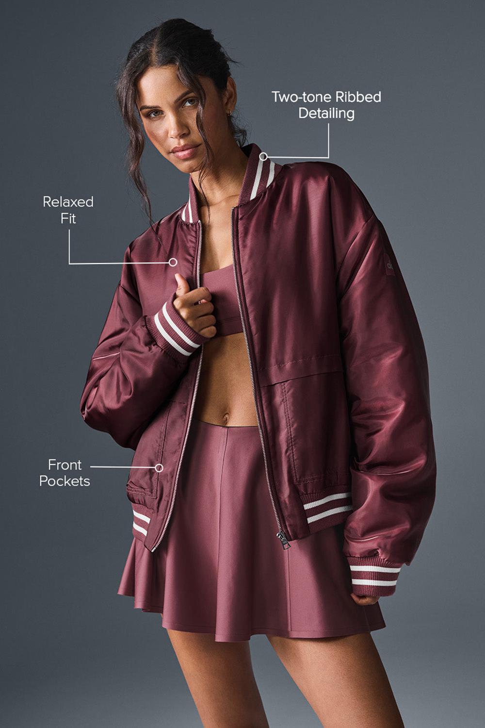 Alo Yoga Afterglow Varsity Naisten Takit Viininpunainen | Suomi  7231-FJVYB