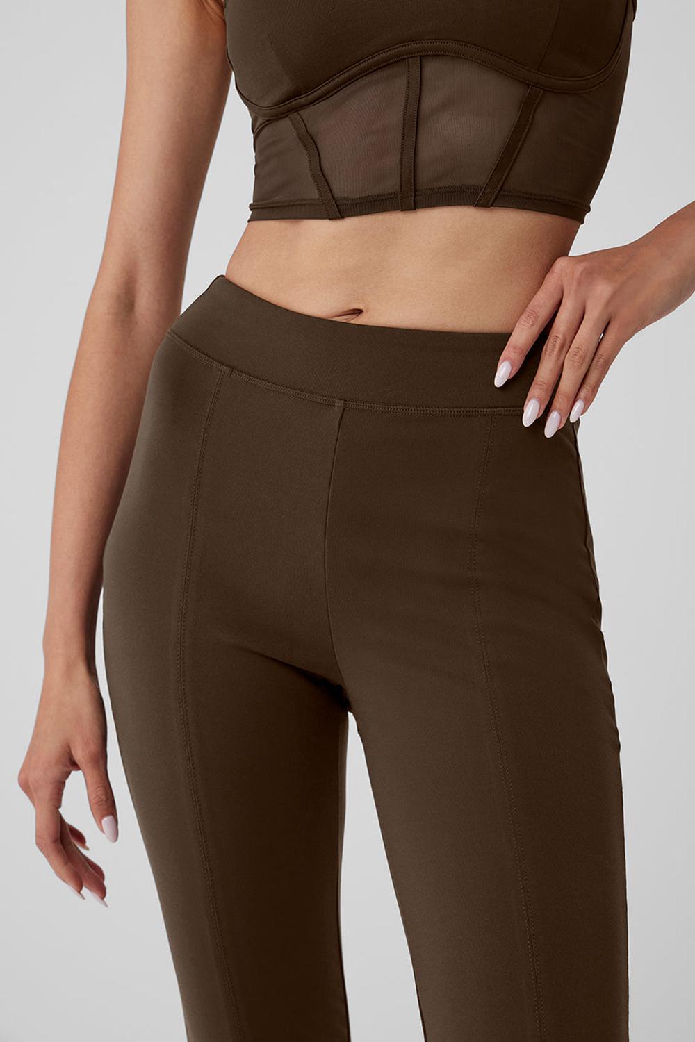 Alo Yoga Airbrush High-Waist 7/8 Flutter Naisten Leggings Espresso | Suomi  3046-LNWGH