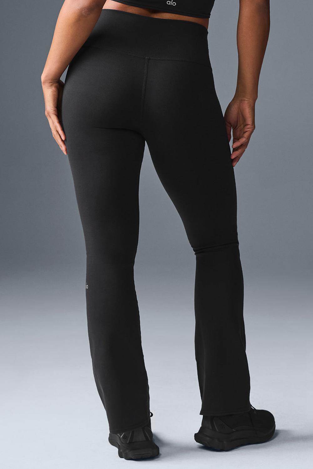 Alo Yoga Airbrush High-Waist Bootcut Naisten Leggings Mustat | Suomi  4658-FIPGC