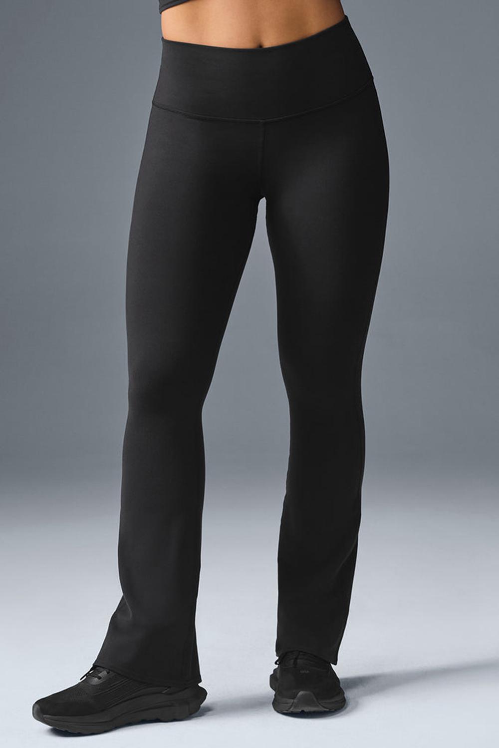 Alo Yoga Airbrush High-Waist Bootcut Naisten Leggings Mustat | Suomi  4658-FIPGC