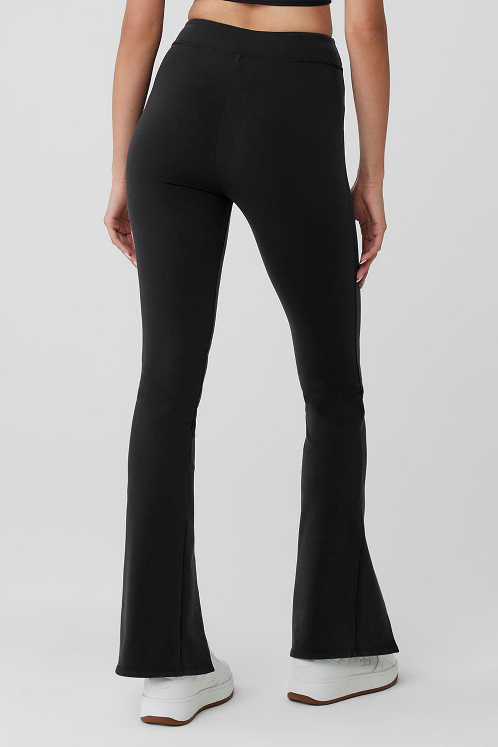 Alo Yoga Airbrush High-Waist Flutter Naisten Leggings Mustat | Suomi  5713-QUEZK