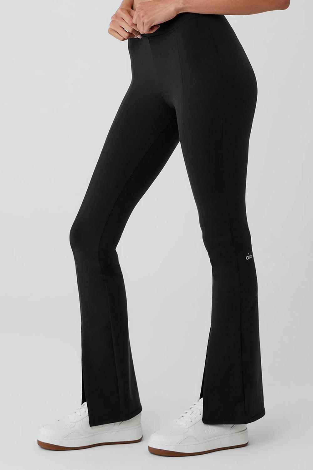 Alo Yoga Airbrush High-Waist Flutter Naisten Leggings Mustat | Suomi  5713-QUEZK