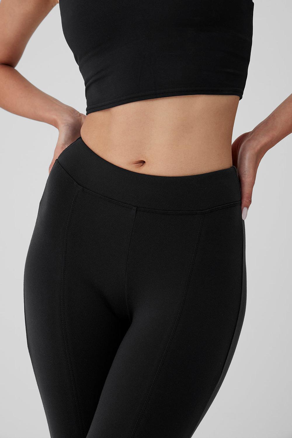 Alo Yoga Airbrush High-Waist Flutter Naisten Leggings Mustat | Suomi  5713-QUEZK