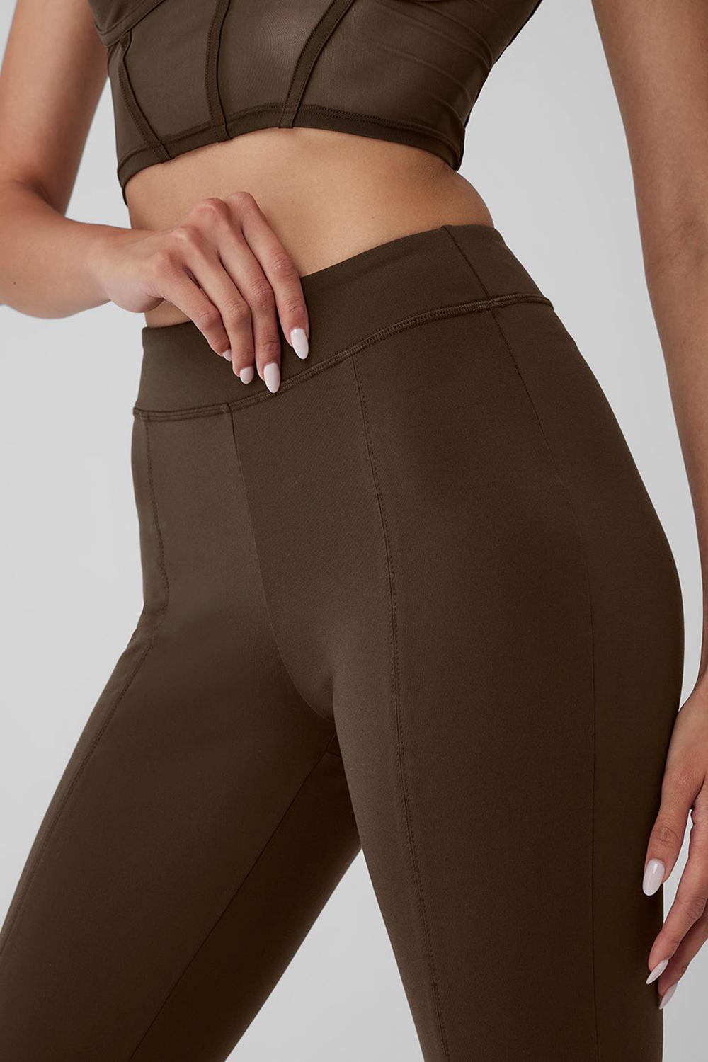 Alo Yoga Airbrush High-Waist Flutter Naisten Leggings Espresso | Suomi  4726-NOIVG