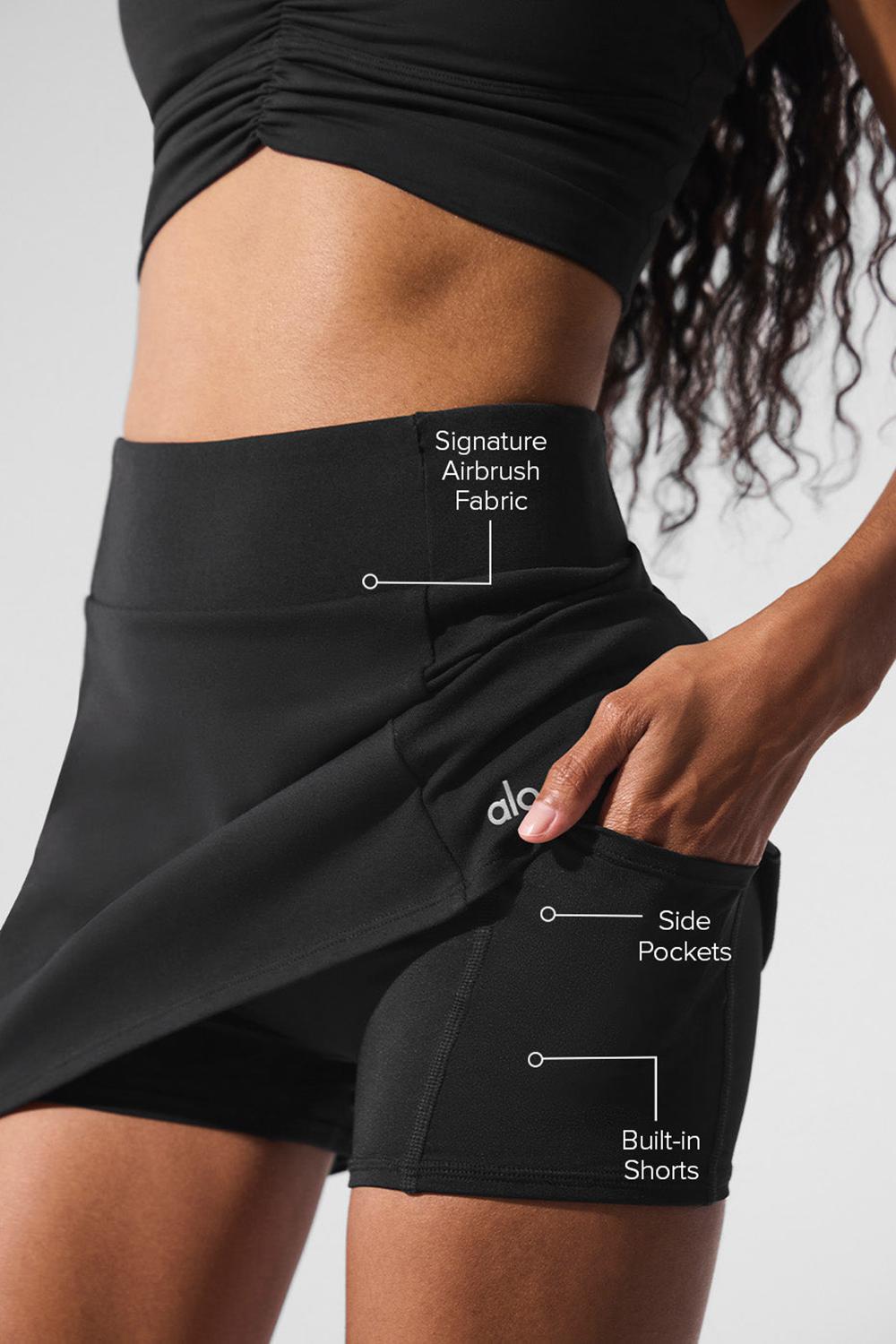 Alo Yoga Airbrush High-Waist Good Form Tennis Naisten Hameet Mustat | Suomi  2471-TYLNJ