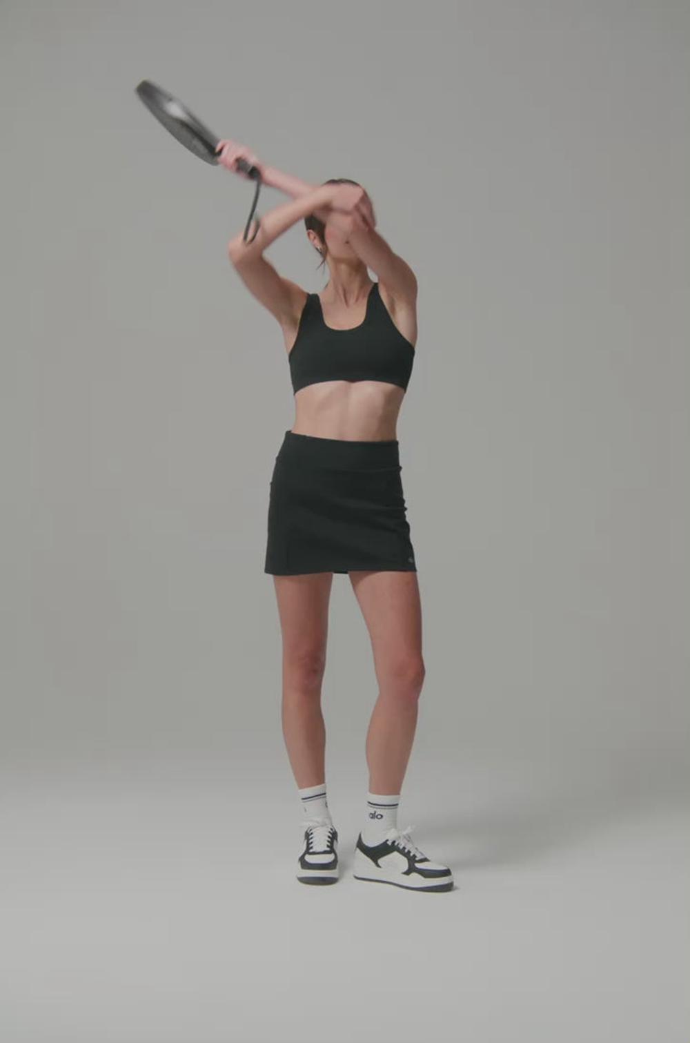Alo Yoga Airbrush High-Waist Good Form Tennis Naisten Hameet Mustat | Suomi  2471-TYLNJ