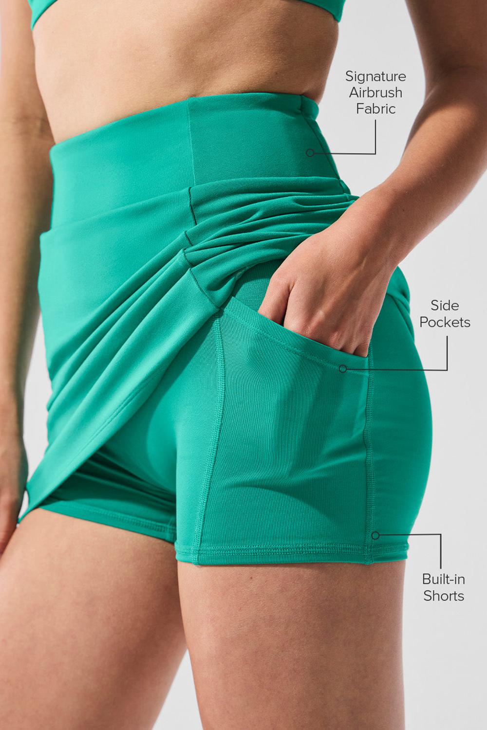 Alo Yoga Airbrush High-Waist Good Form Tennis Naisten Hameet Vihreä | Suomi  3509-UVCDG