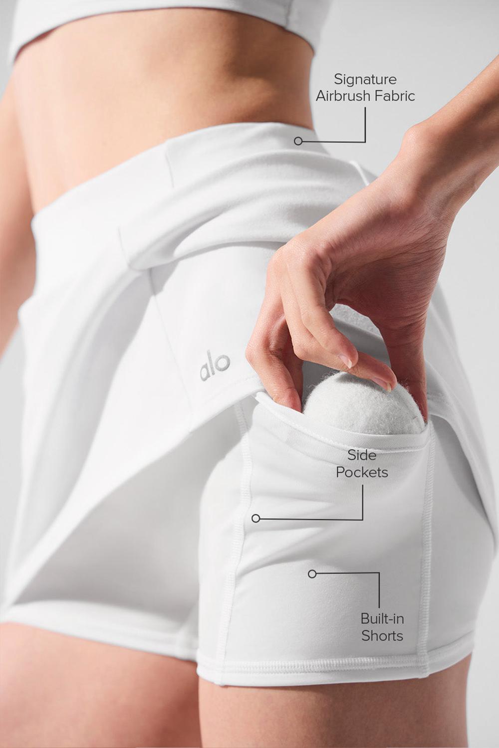 Alo Yoga Airbrush High-Waist Good Form Tennis Naisten Hameet Valkoinen | Suomi  5647-QYVDJ
