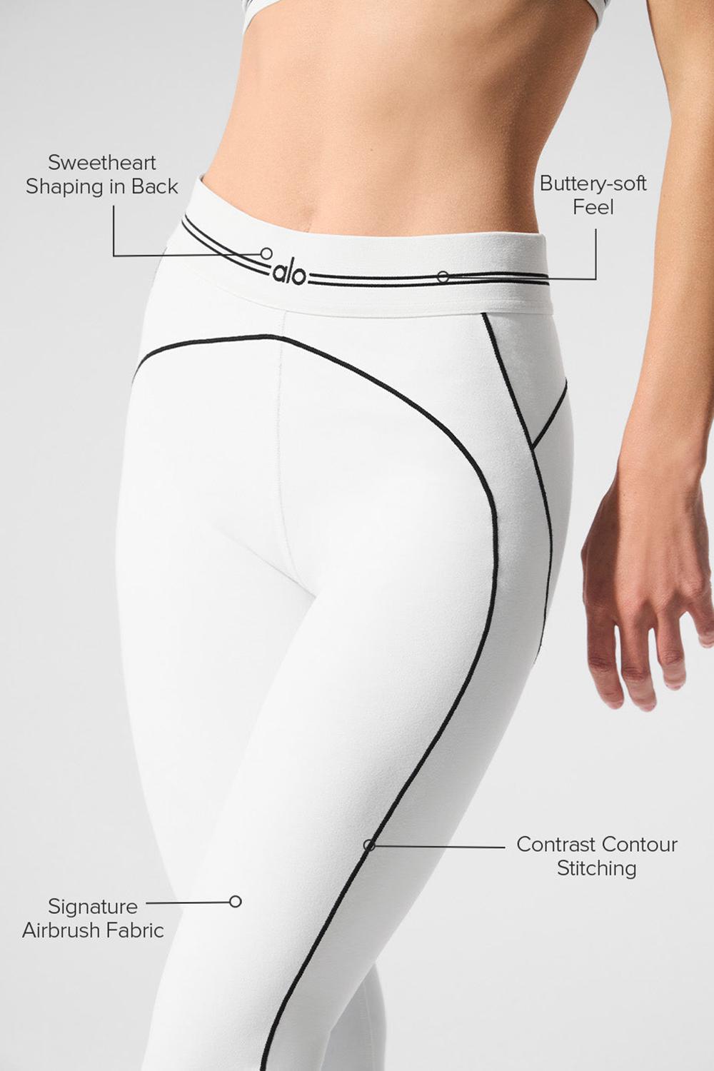 Alo Yoga Airbrush High-Waist Heart Throb Naisten Leggings Valkoinen Mustat | Suomi  0284-PNBLX