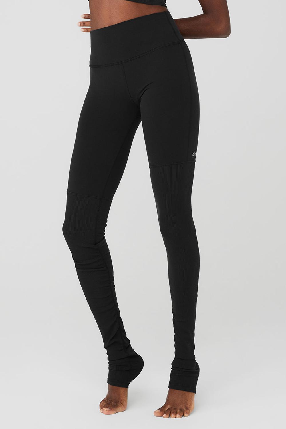 Alo Yoga Airbrush High-Waist Highlight Goddess Naisten Leggings Mustat | Suomi  7591-CZMLI