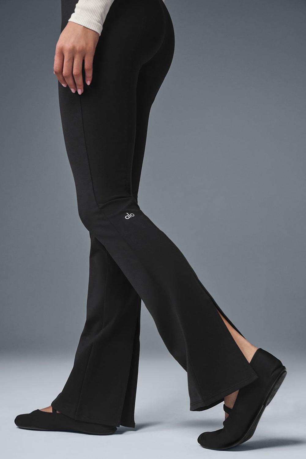 Alo Yoga Airbrush High-Waist Kick-Back Naisten Leggings Mustat | Suomi  9382-EJLDX