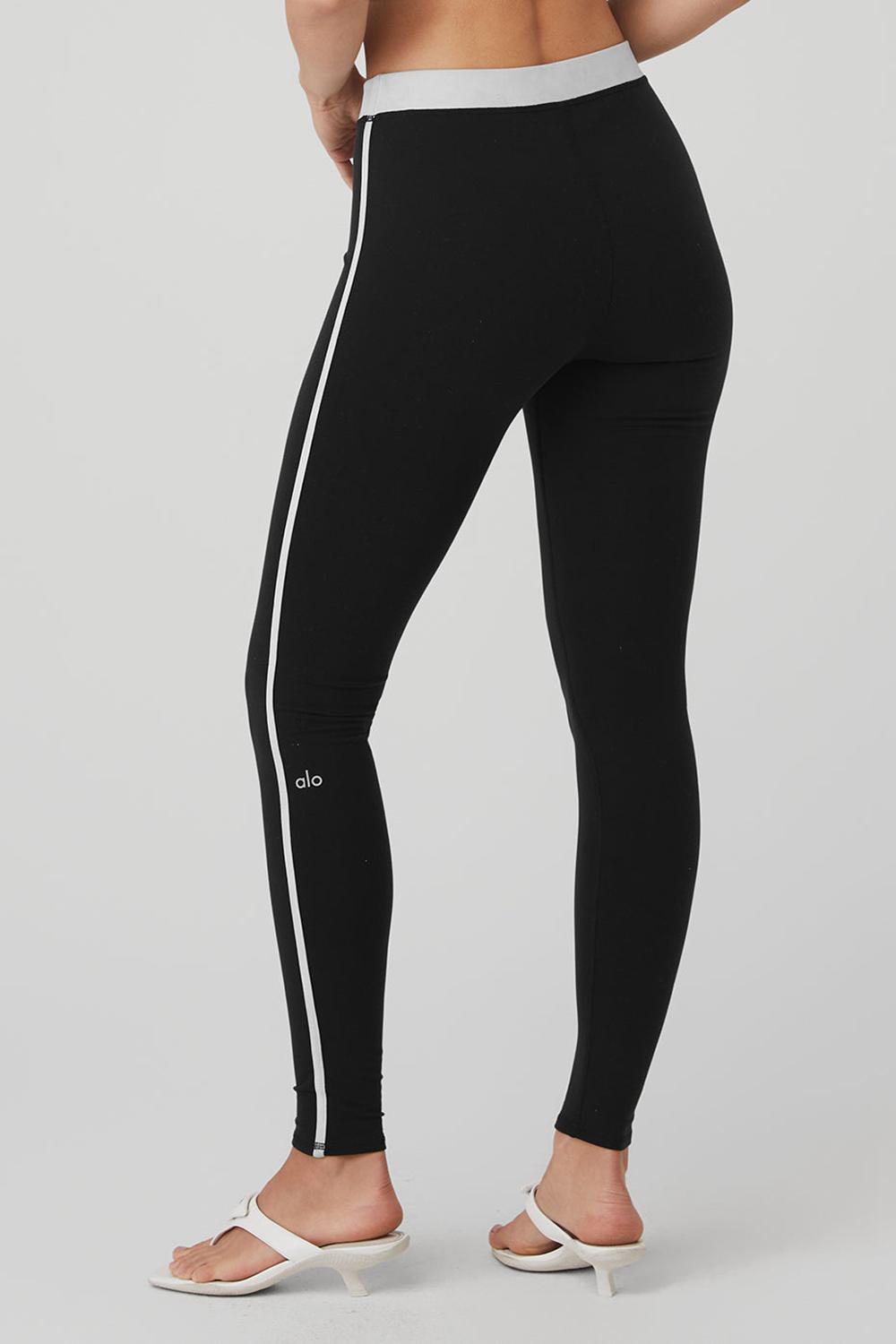 Alo Yoga Airbrush High-Waist Streamlined Naisten Leggings Mustat Valkoinen | Suomi  5067-QULCT