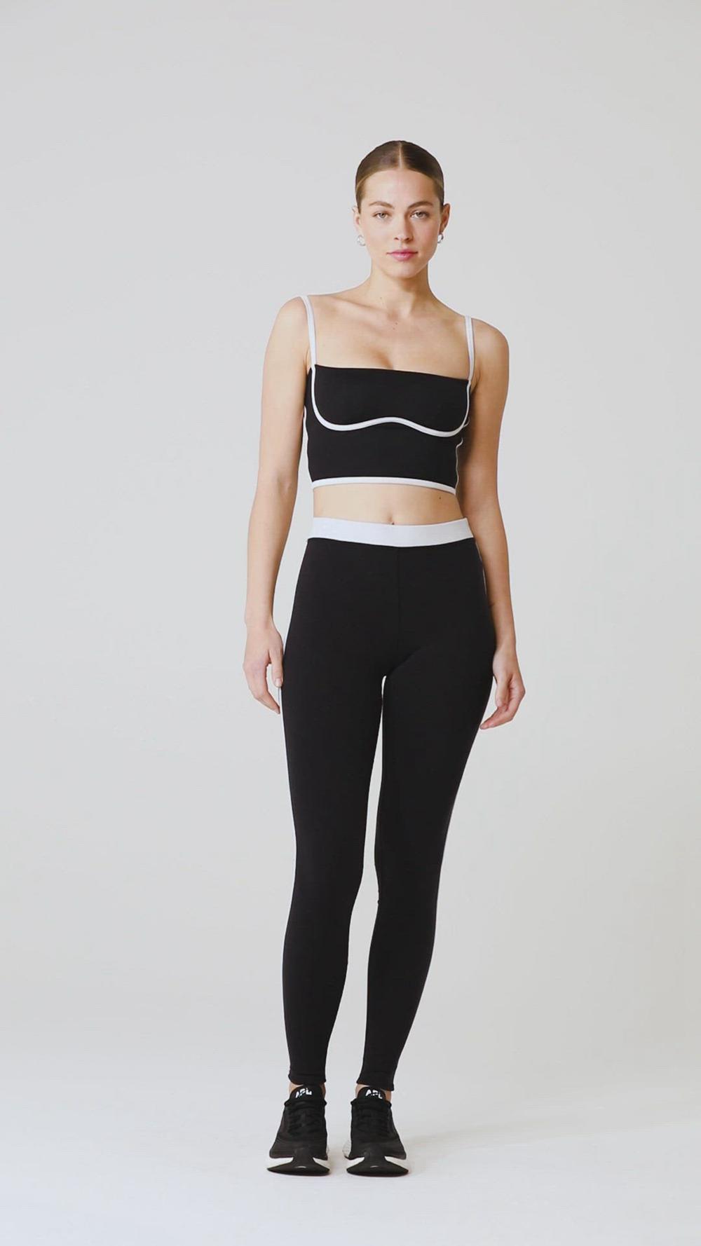 Alo Yoga Airbrush High-Waist Streamlined Naisten Leggings Mustat Valkoinen | Suomi  5067-QULCT