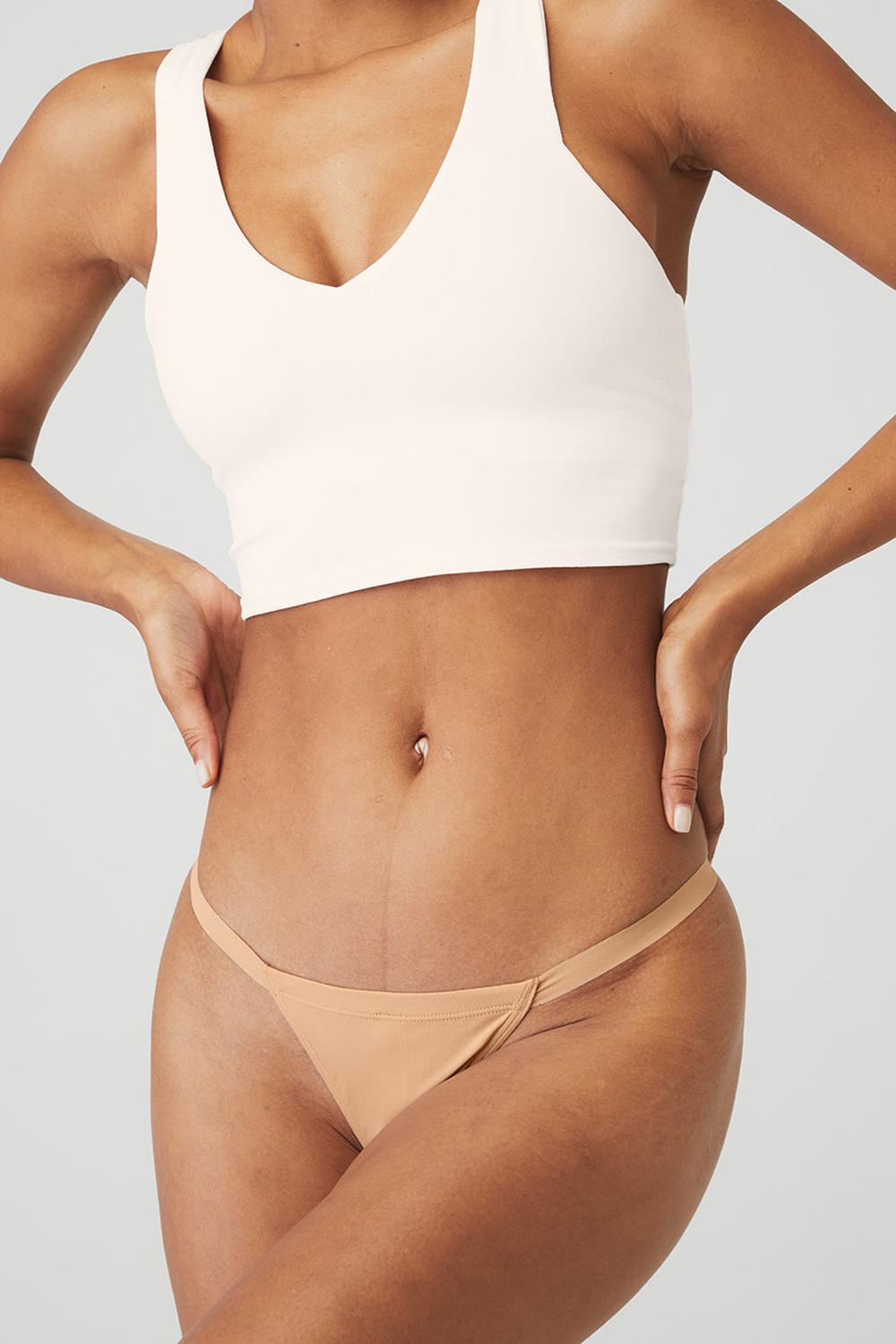 Alo Yoga Airbrush Invisible String Naisten Ranne Champagne | Suomi  4605-HFMGQ