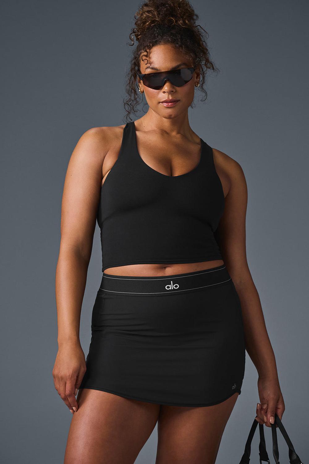 Alo Yoga Airbrush Real Naisten Bra Tank Mustat | Suomi  9701-HDEQG