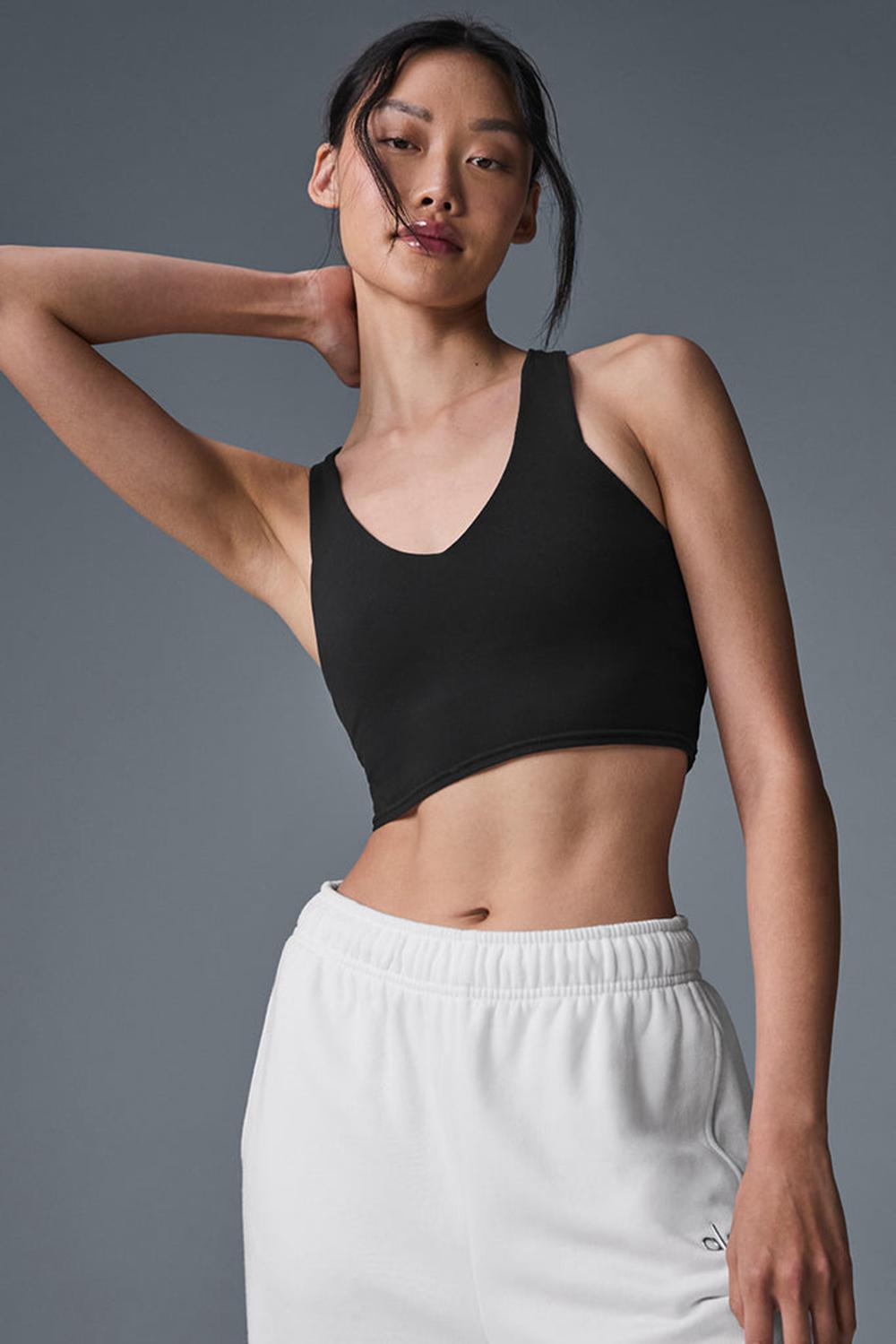 Alo Yoga Airbrush Real Naisten Bra Tank Mustat | Suomi  9701-HDEQG