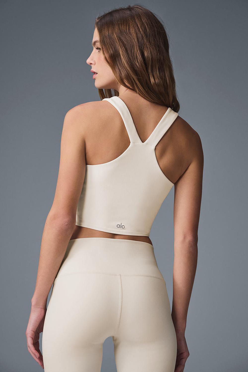 Alo Yoga Airbrush Real Naisten Bra Tank Oat Milk | Suomi  7189-IFJGC