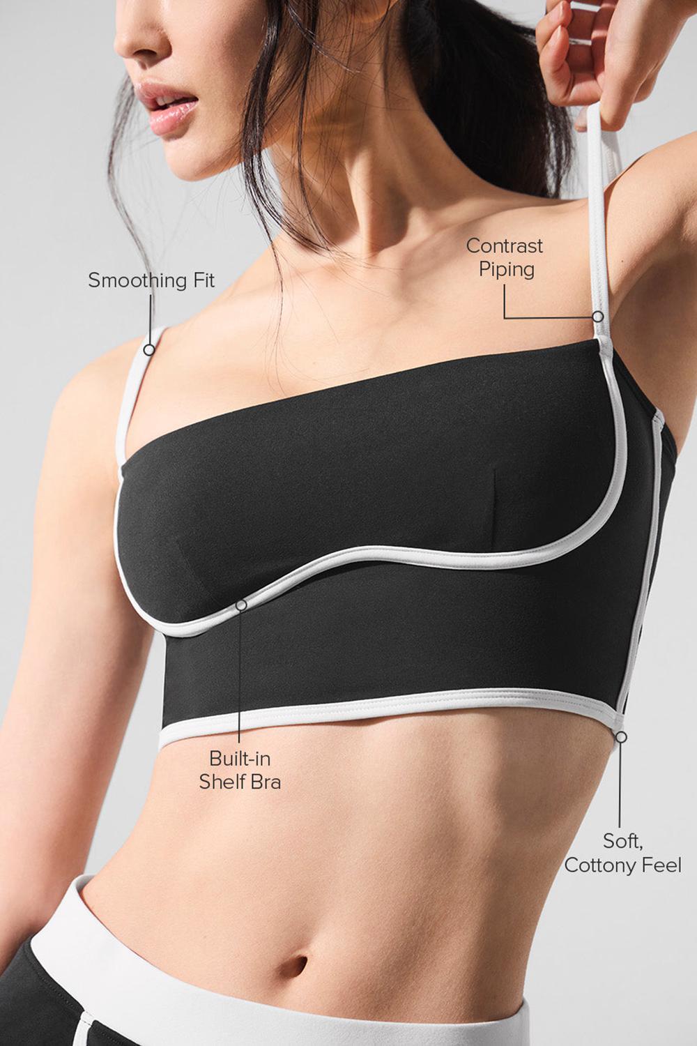 Alo Yoga Airbrush Streamlined Naisten Bra Tank Mustat Valkoinen | Suomi  0875-BIEZV