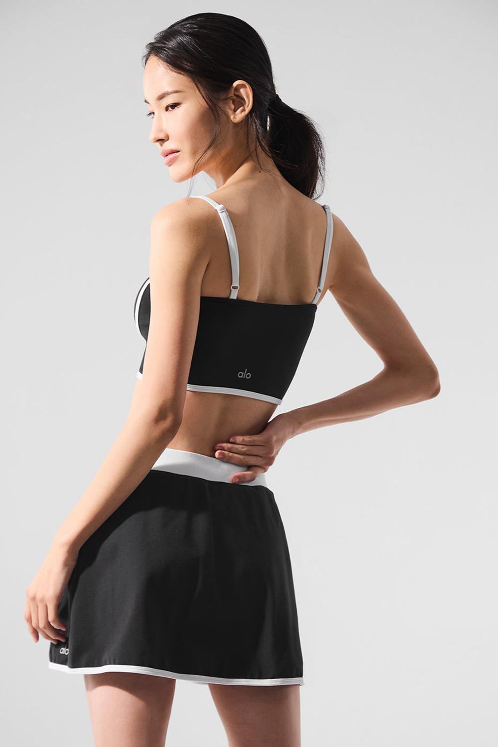 Alo Yoga Airbrush Streamlined Naisten Bra Tank Mustat Valkoinen | Suomi  0875-BIEZV
