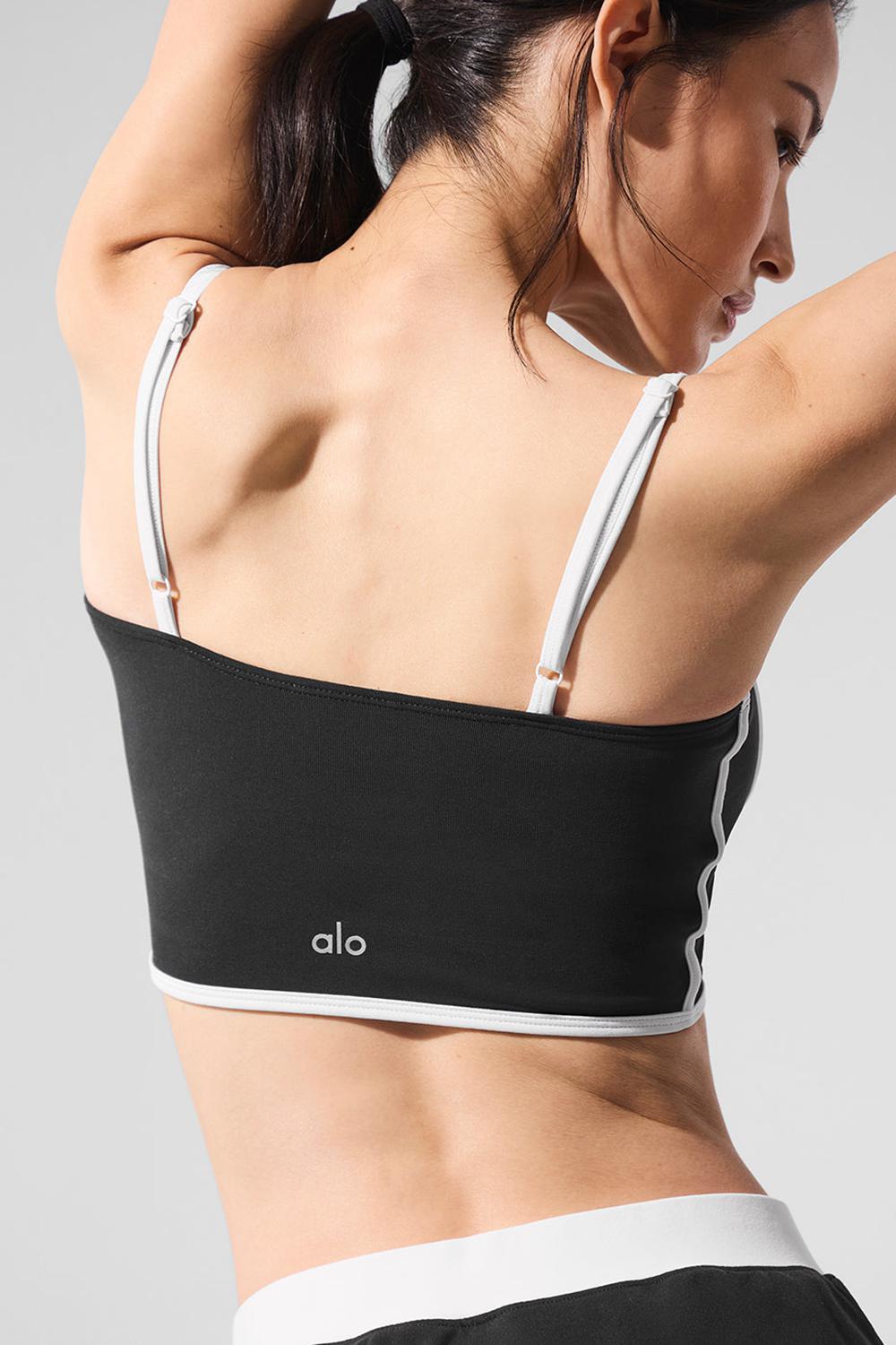 Alo Yoga Airbrush Streamlined Naisten Bra Tank Mustat Valkoinen | Suomi  0875-BIEZV