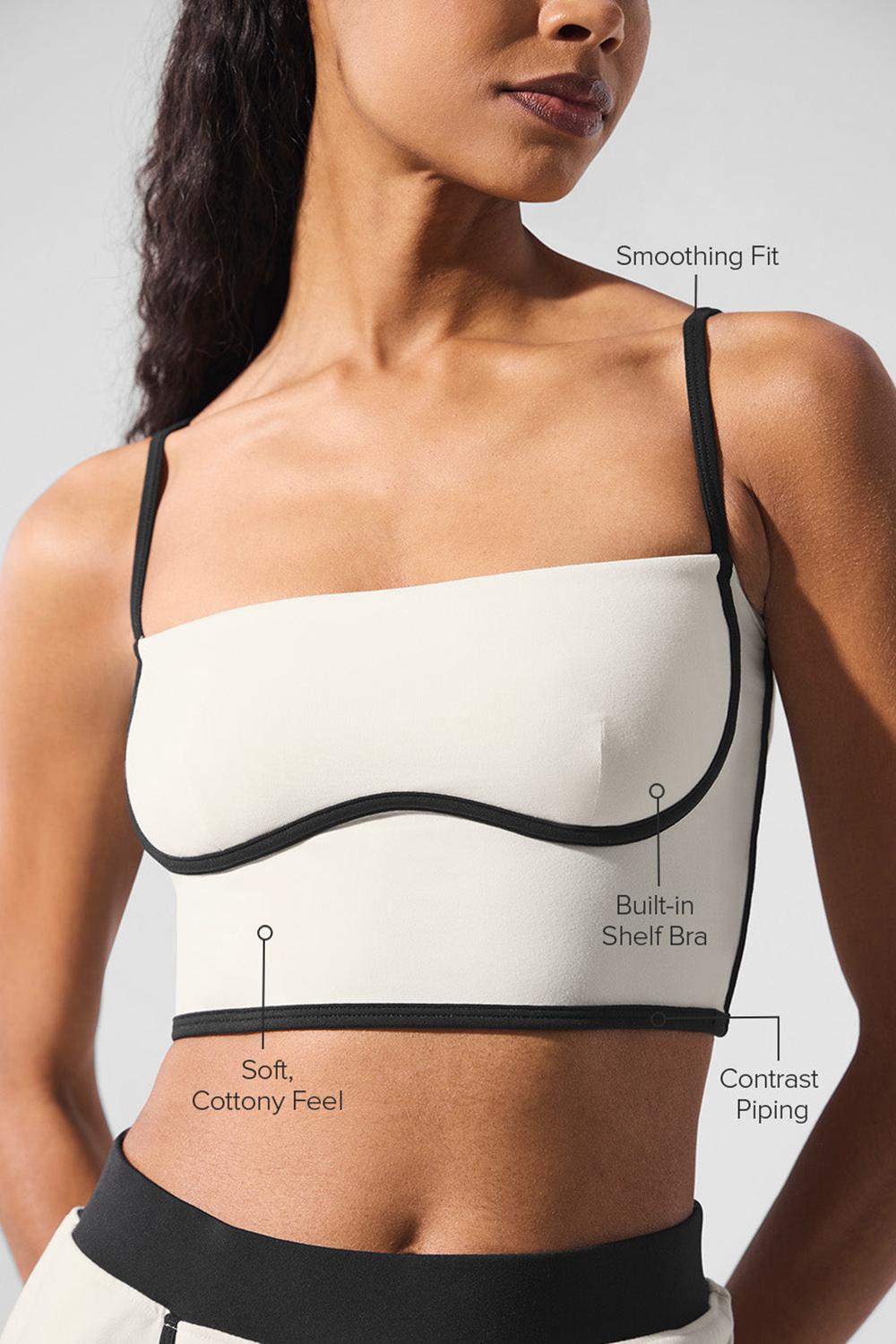 Alo Yoga Airbrush Streamlined Naisten Bra Tank Mustat | Suomi  8165-NKBYH