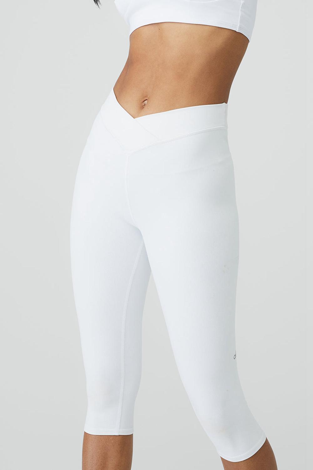 Alo Yoga Airbrush V-Cut Defineri Naisten Leggings Valkoinen | Suomi  8950-FIXJL