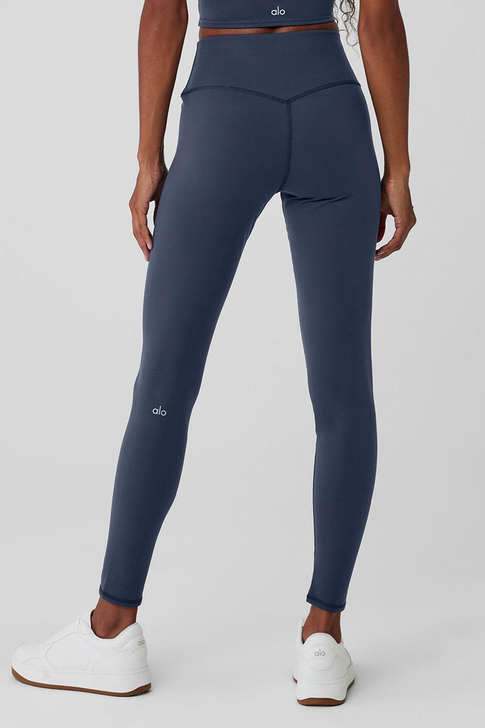 Alo Yoga Airbrush Winter Warm High-Waist Nocturne Naisten Leggings Laivastonsininen | Suomi  9037-HWLSK