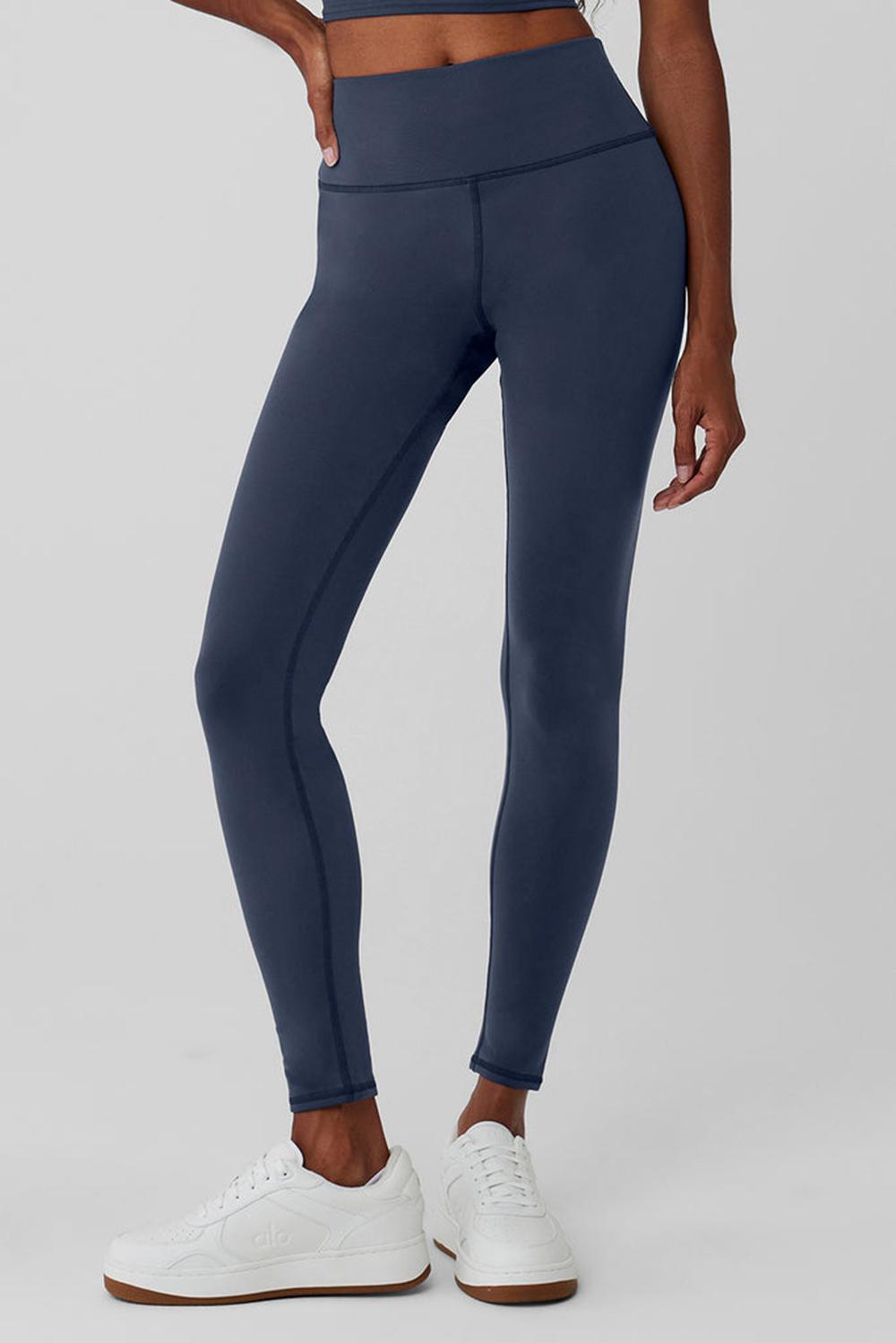 Alo Yoga Airbrush Winter Warm High-Waist Nocturne Naisten Leggings Laivastonsininen | Suomi  9037-HWLSK