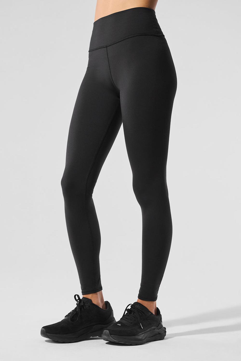 Alo Yoga Airbrush Winter Warm High-Waist Nocturne Naisten Leggings Mustat | Suomi  0158-KQJOE