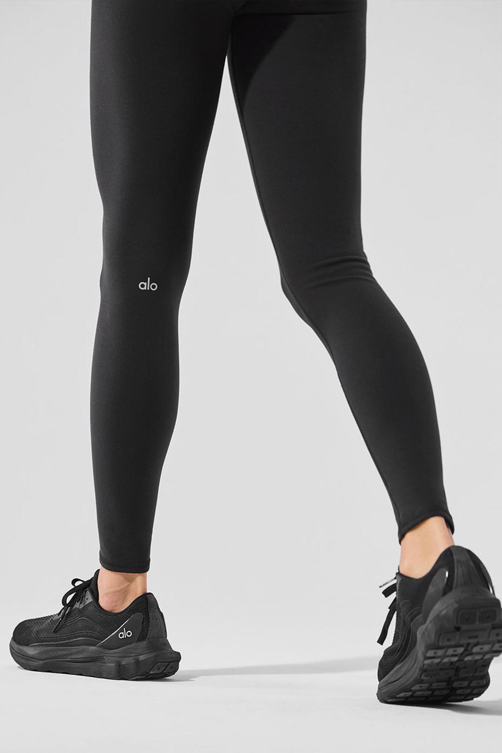 Alo Yoga Airbrush Winter Warm High-Waist Nocturne Naisten Leggings Mustat | Suomi  0158-KQJOE