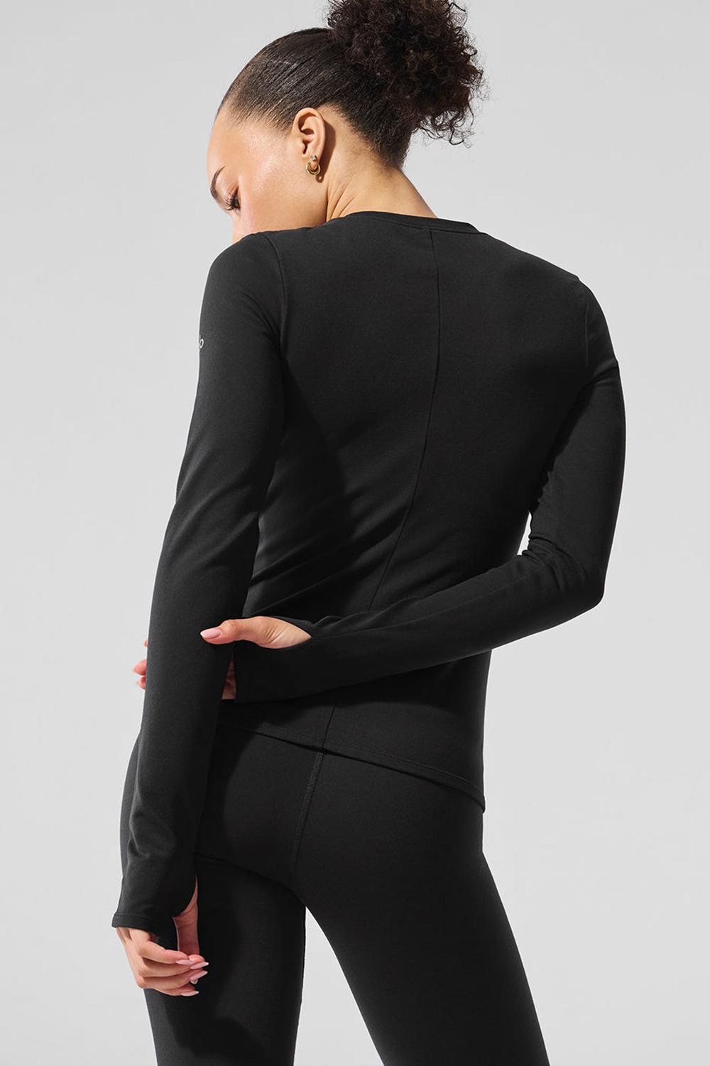 Alo Yoga Airbrush Winter Warm Nocturne Naisten Pitkähihainen Mustat | Suomi  9403-CMQBU