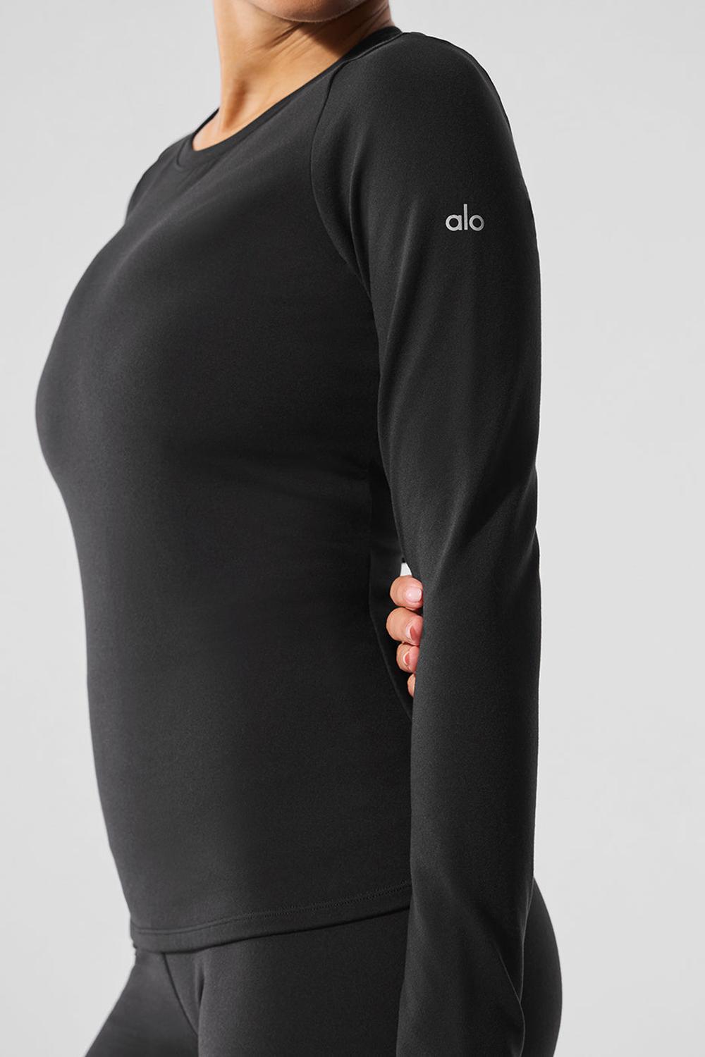 Alo Yoga Airbrush Winter Warm Nocturne Naisten Pitkähihainen Mustat | Suomi  9403-CMQBU