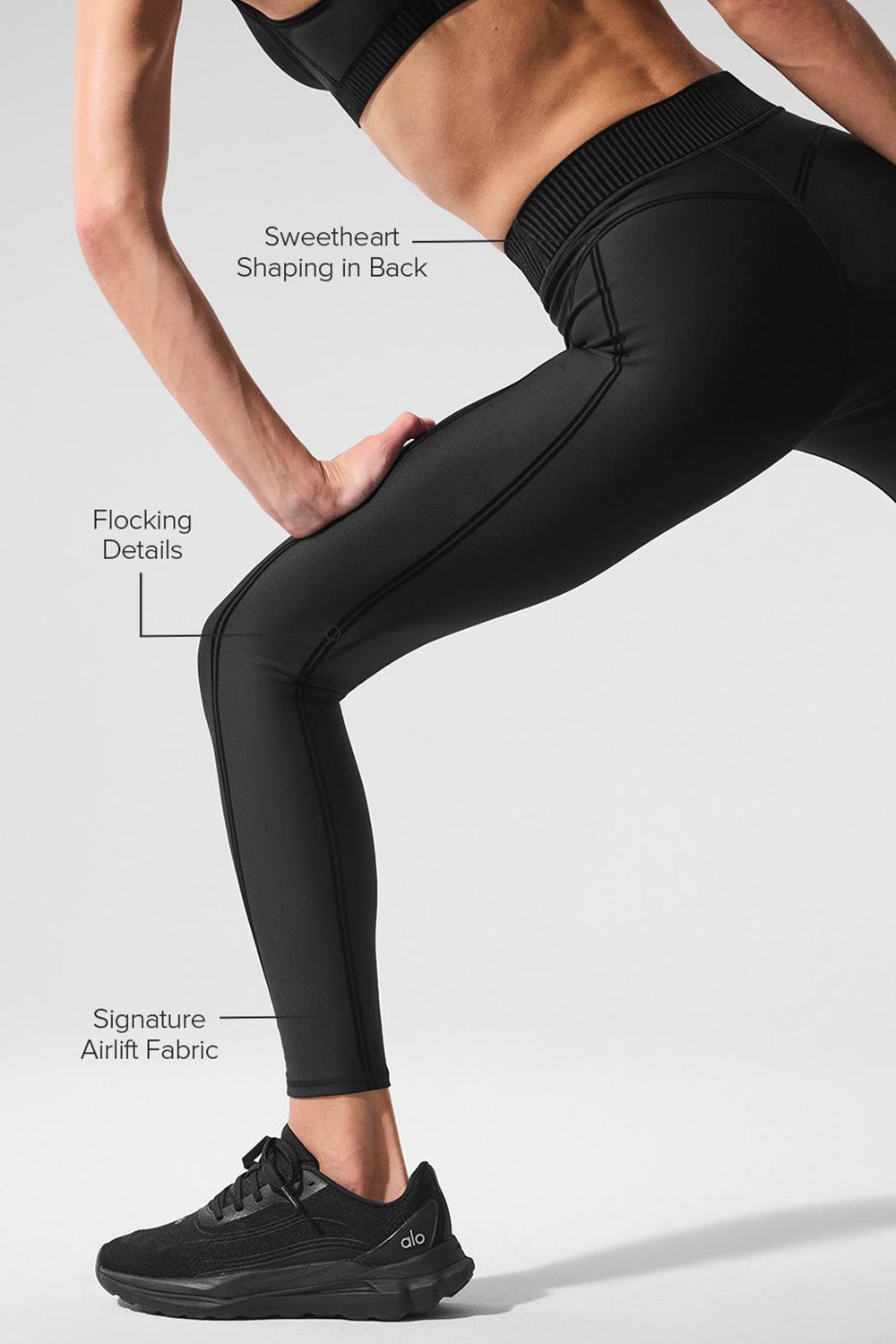 Alo Yoga Airlift High-Waist 7/8 Line Up Naisten Leggings Mustat | Suomi  2389-DIANU