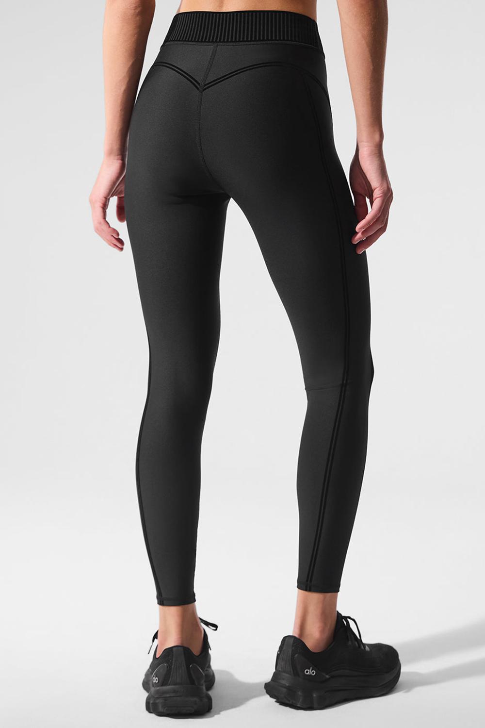 Alo Yoga Airlift High-Waist 7/8 Line Up Naisten Leggings Mustat | Suomi  2389-DIANU