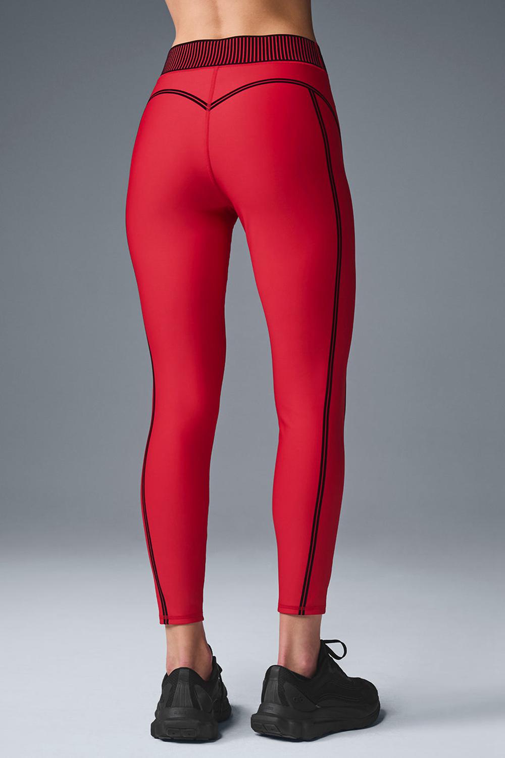 Alo Yoga Airlift High-Waist 7/8 Line Up Naisten Leggings Punainen | Suomi  2936-OAQMY