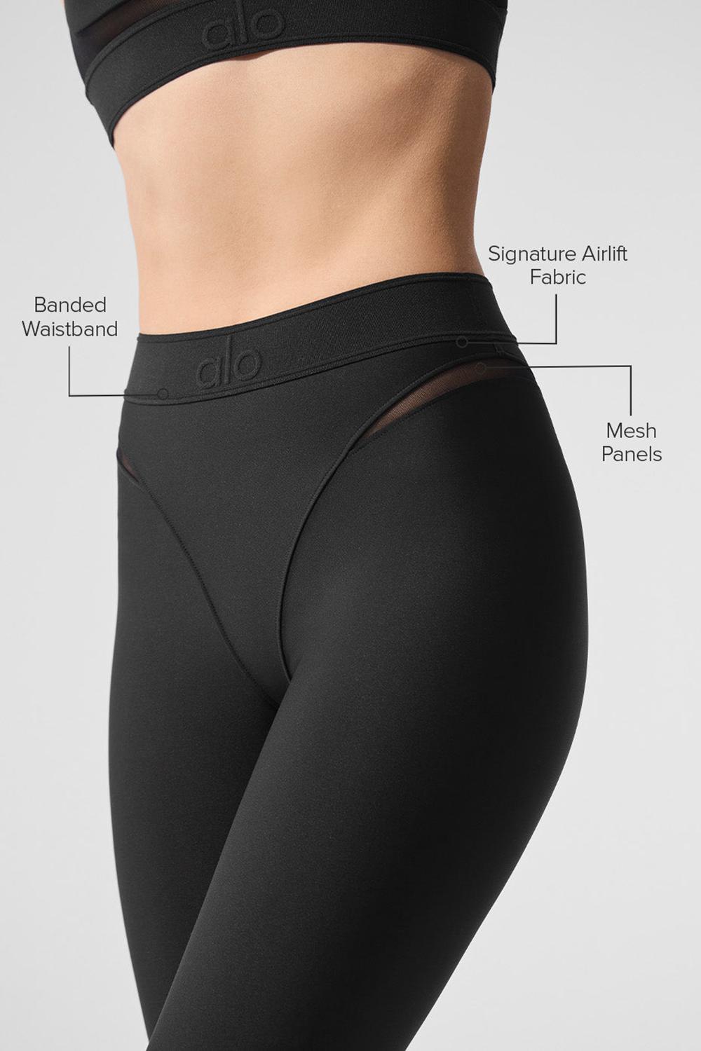 Alo Yoga Airlift High-Waist 7/8 Rebel Naisten Leggings Mustat | Suomi  4251-WALKM